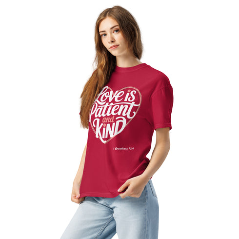 Love is Patient and Kind Christian Bible Verse T-Shirt